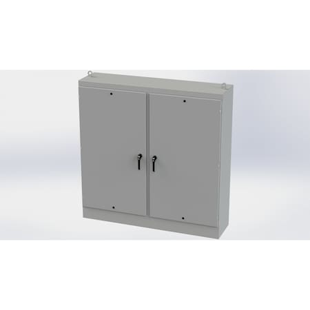 Saginaw Control & Engineering 3 Point Latch with Padlock/Keylock Handle Electrical Enclosures, 72 in H, 18 in D, 72 in W SCE-72EL7218FSD